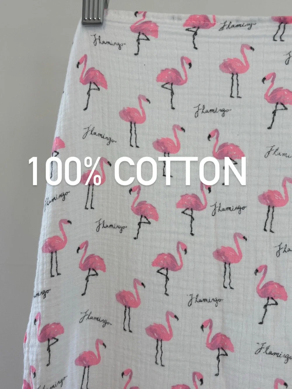Modern Baby Pink Flamingo Muslin blanket, swaddle, scarf | 100% Cotton